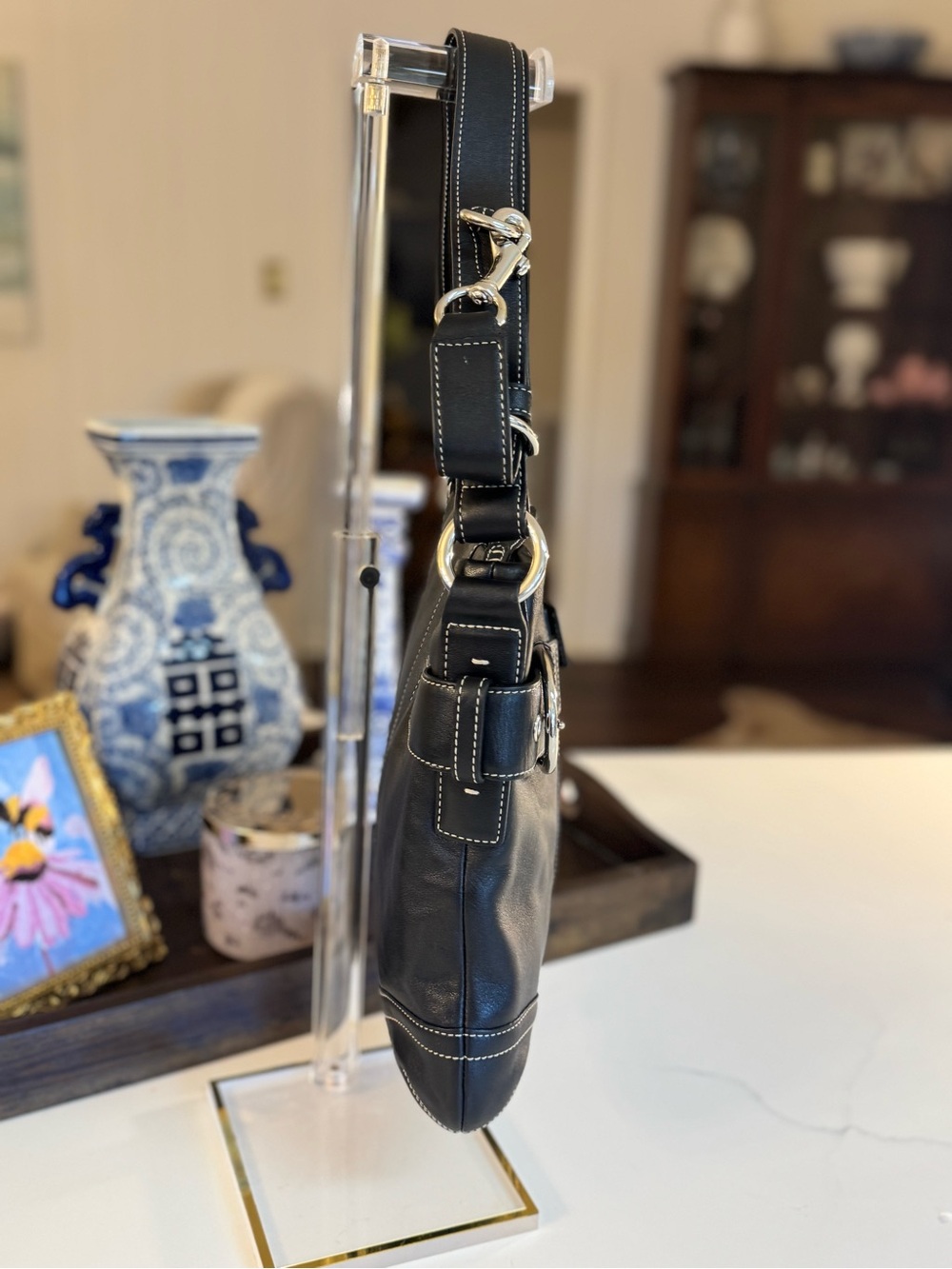 🖤 COACH Y2K VINTAGE SOHO BLACK LEATHER BUCKLE BAG. - Picture 6 of 14